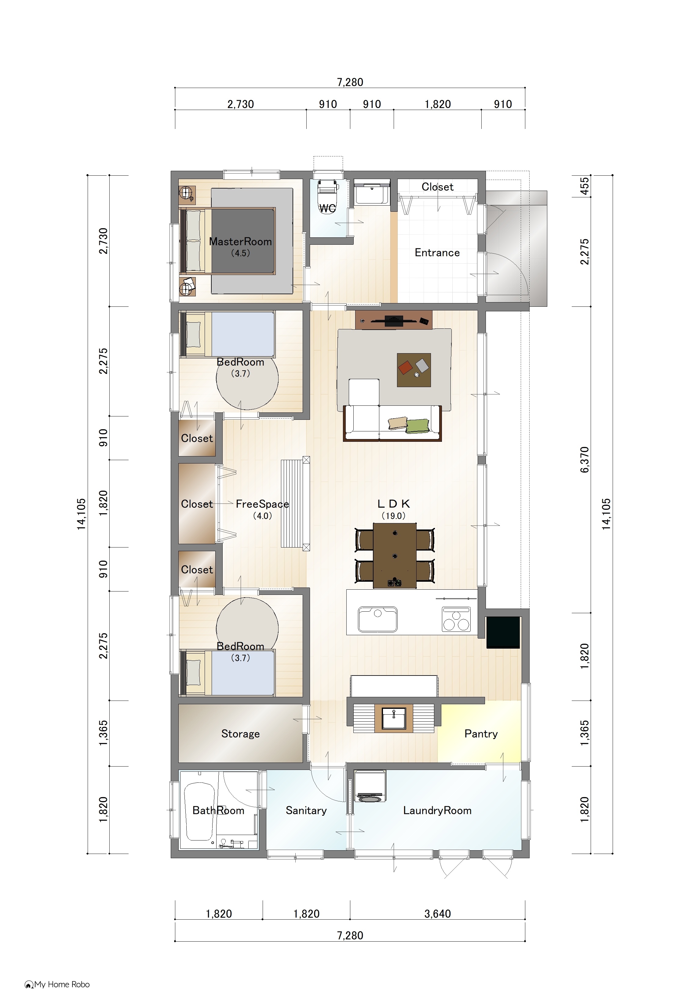 30坪プラン 間取り図